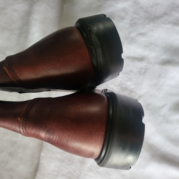 RED WINGS SHOES NWOT Men's 9 Super Sole Steel Toe Pull On Brown Leather Boots - Picture 3 of 6